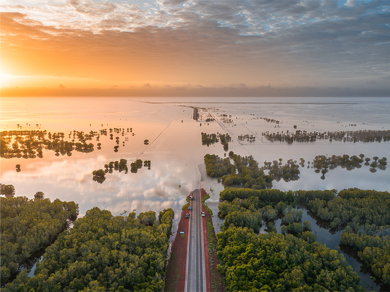 peisaj sub ape inundatie